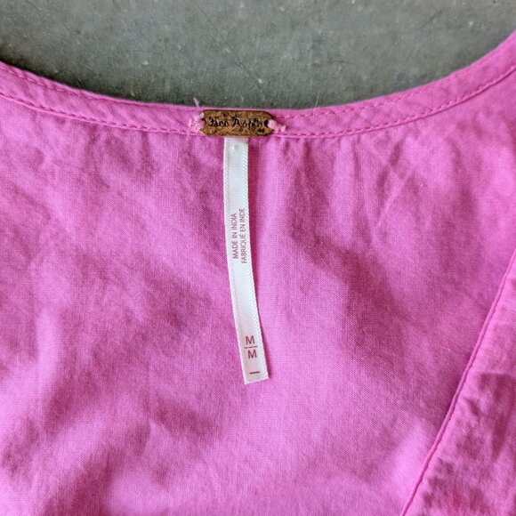 Free People Elle Cutwork Top Fiji Flower Pink Eyelet Crop Top medium - Picture 7 of 9